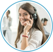 Customer service professional assisting over a call
